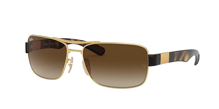 Amazon.com: Ray-Ban Men's RB3522 Square Sunglasses, Gold